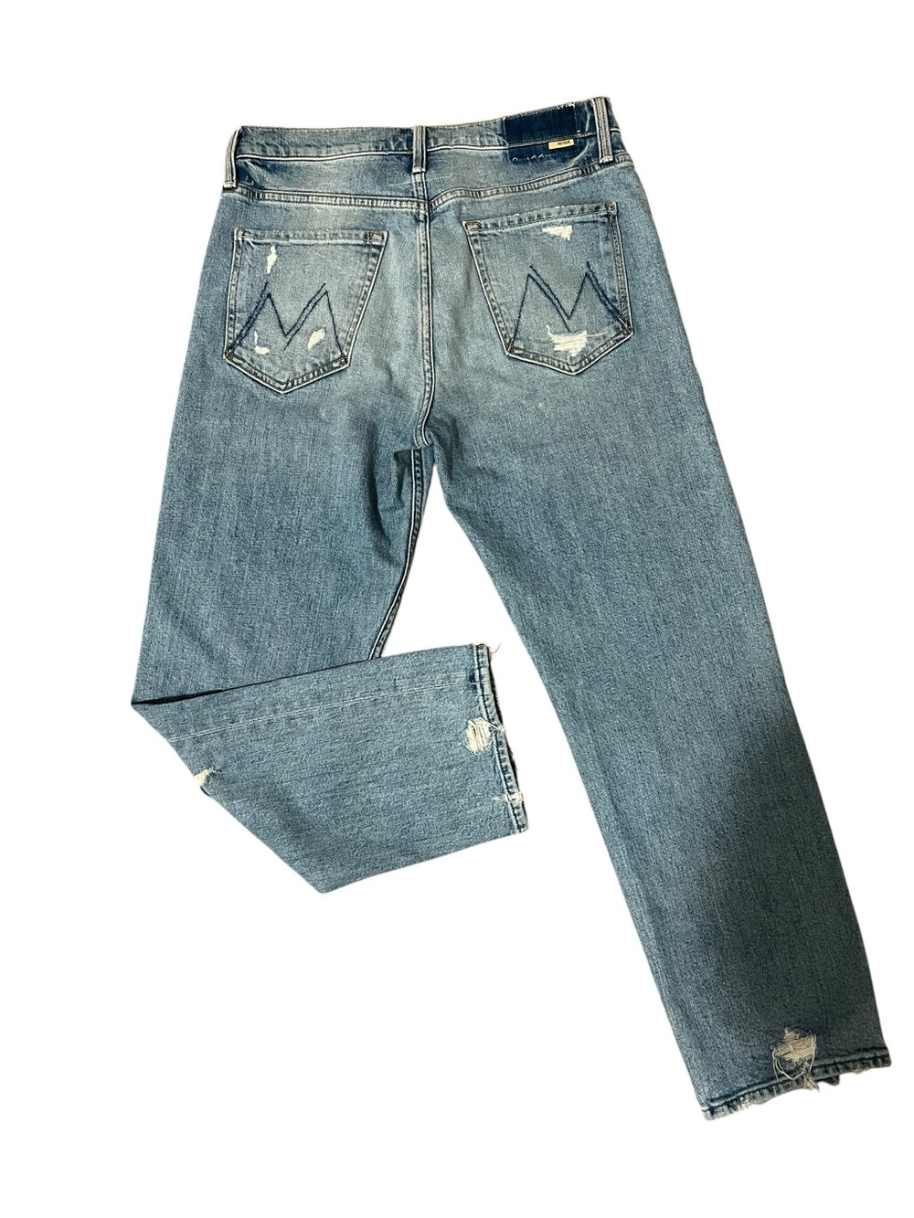 MOTHER Superior The Tomcat Distressed High Rise Straight Leg Jeans Size 29